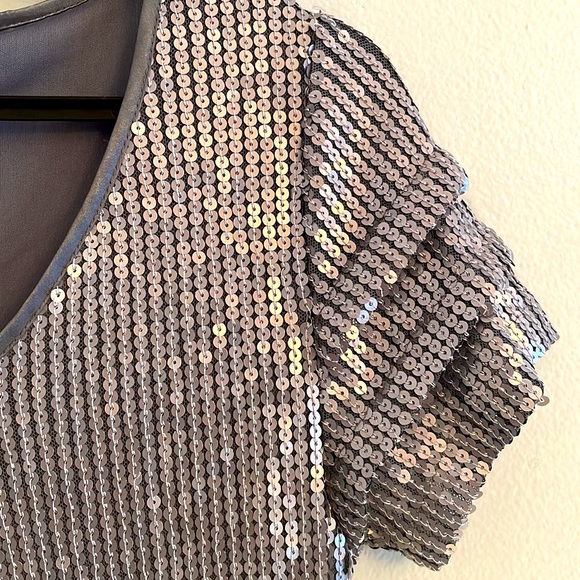 Silver sequin top - Picture 3 of 4